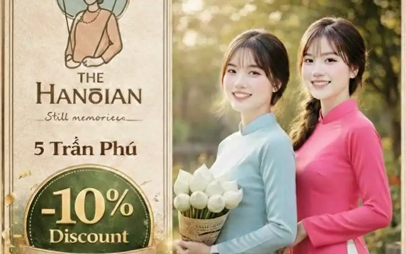 Check-in áo dài trong không gian xuân phố cổ, nhận ưu đãi tại The Hanoian – 5 Trần Phú
